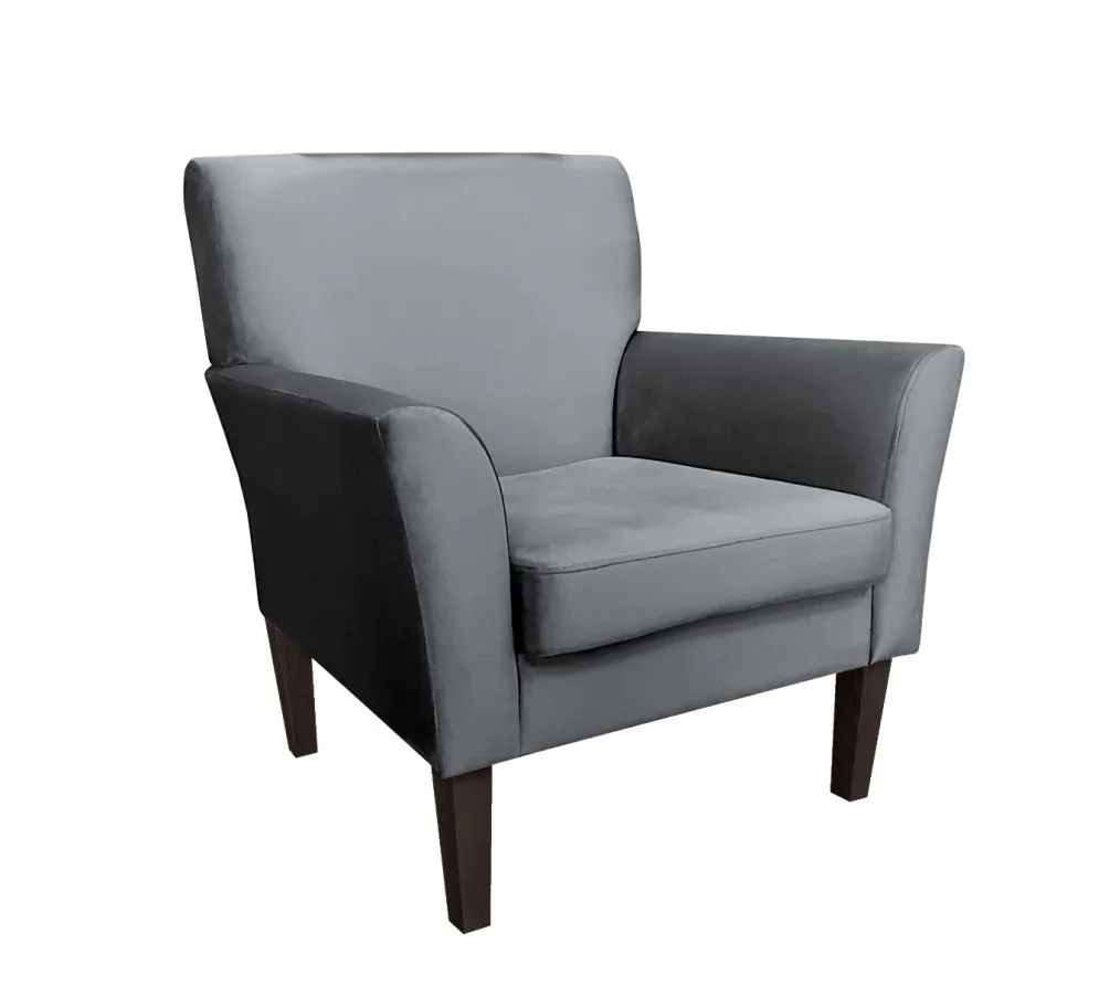 Fotel PIRO BL VELVET ciemnoszary tapicerowany aksamitem | MIRAT. styl GLAMOUR