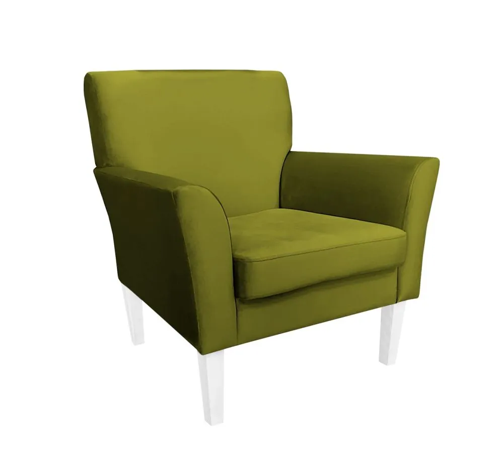 Fotel PIRO BL VELVET oliwkowy tapicerowany aksamitem | MIRAT. styl GLAMOUR