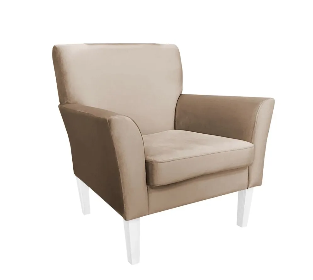 Fotel PIRO MG VELVET szary tapicerowany aksamitem | MIRAT. styl GLAMOUR