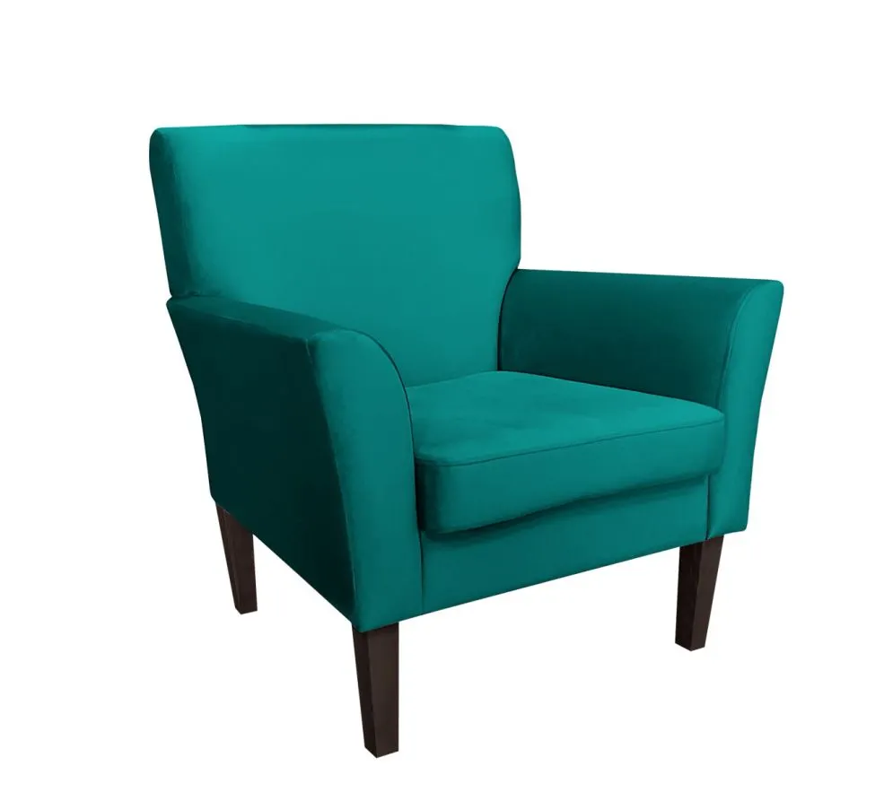 Fotel PIRO MG VELVET morski tapicerowany aksamitem | MIRAT. styl GLAMOUR