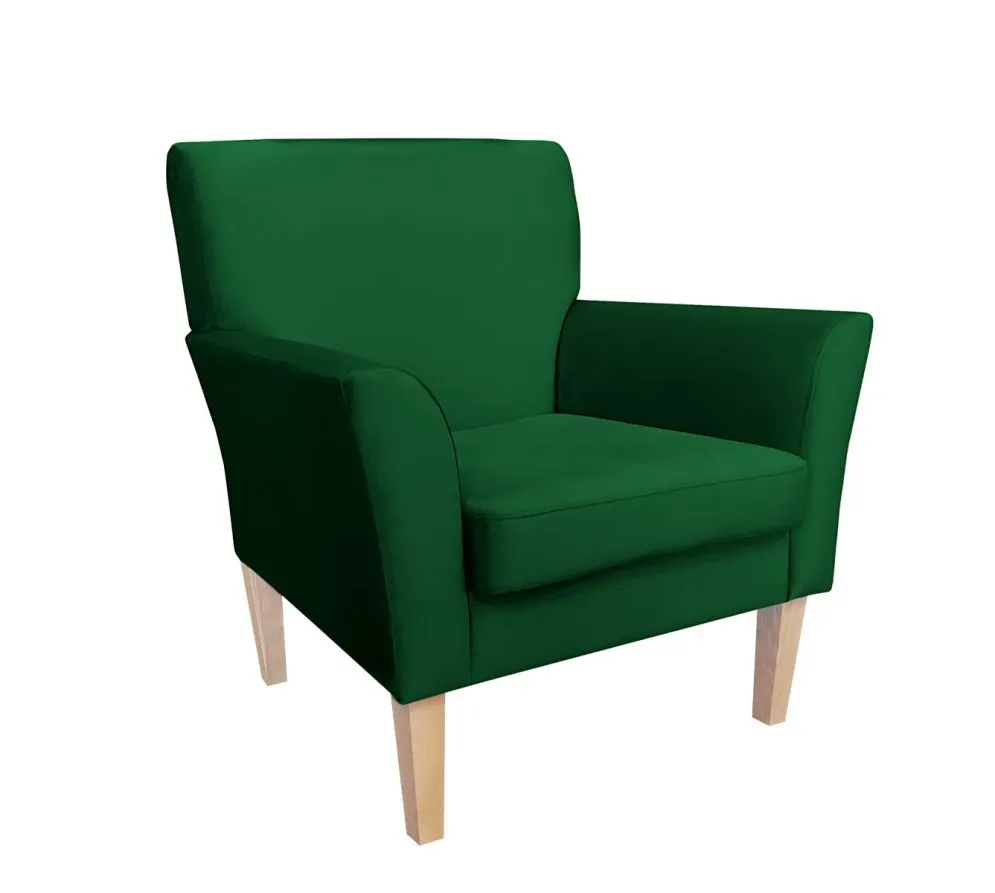 Fotel PIRO MG VELVET zielony tapicerowany aksamitem | MIRAT. styl GLAMOUR