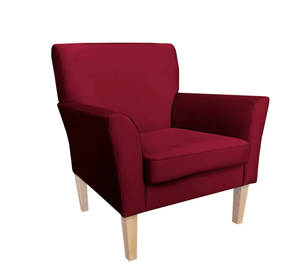 Fotel PIRO MG VELVET bordowy tapicerowany aksamitem | MIRAT. styl GLAMOUR