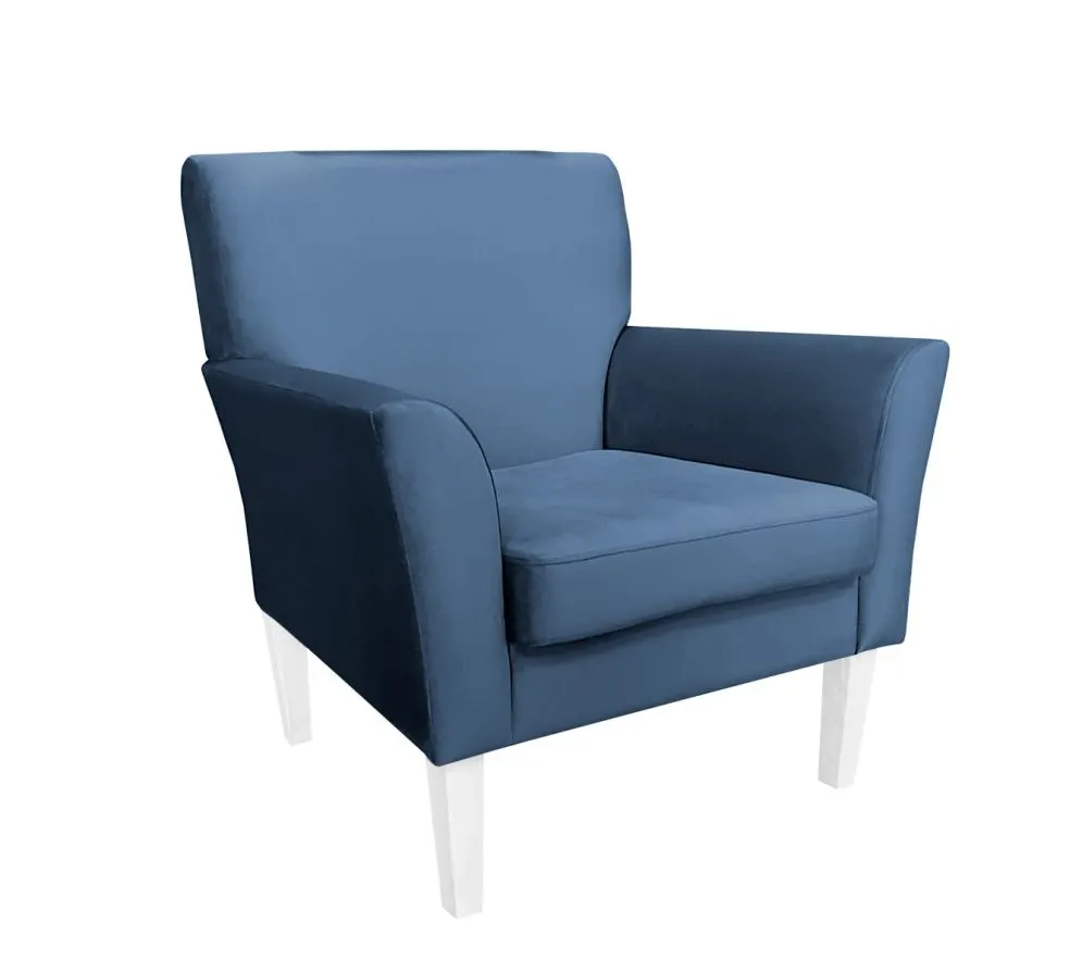 Fotel PIRO MG VELVET ciemnoniebieski tapicerowany aksamitem | MIRAT. styl GLAMOUR