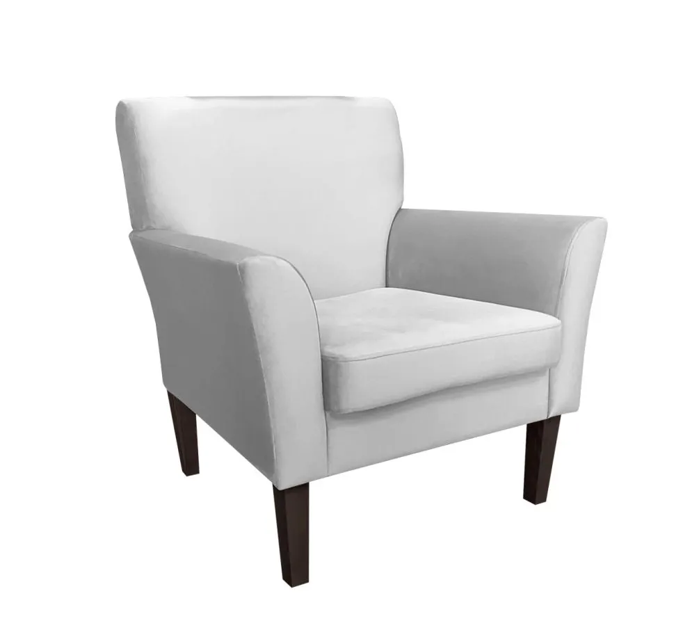 Fotel PIRO MG VELVET jasnoszary tapicerowany aksamitem | MIRAT. styl GLAMOUR