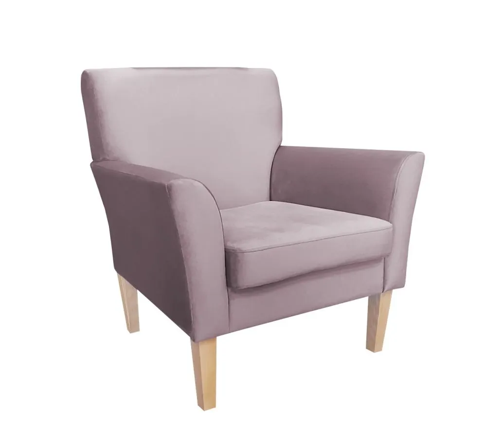 Fotel PIRO MG VELVET jasnoróżowy tapicerowany aksamitem | MIRAT. styl GLAMOUR