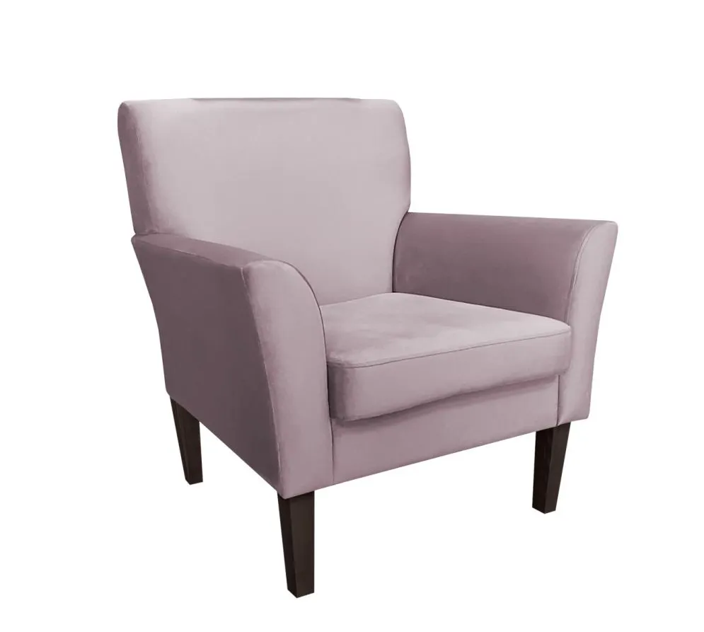 Fotel PIRO MG VELVET jasnoróżowy tapicerowany aksamitem | MIRAT. styl GLAMOUR