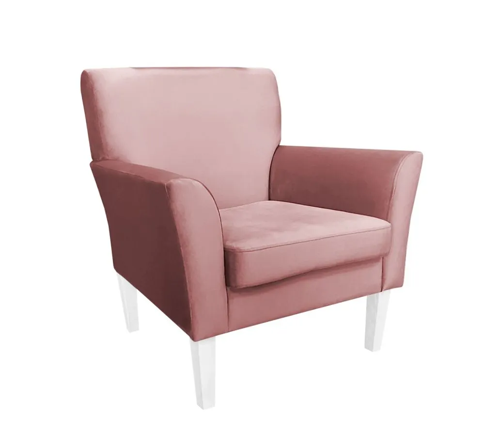 Fotel PIRO MG VELVET różowy tapicerowany aksamitem | MIRAT. styl GLAMOUR