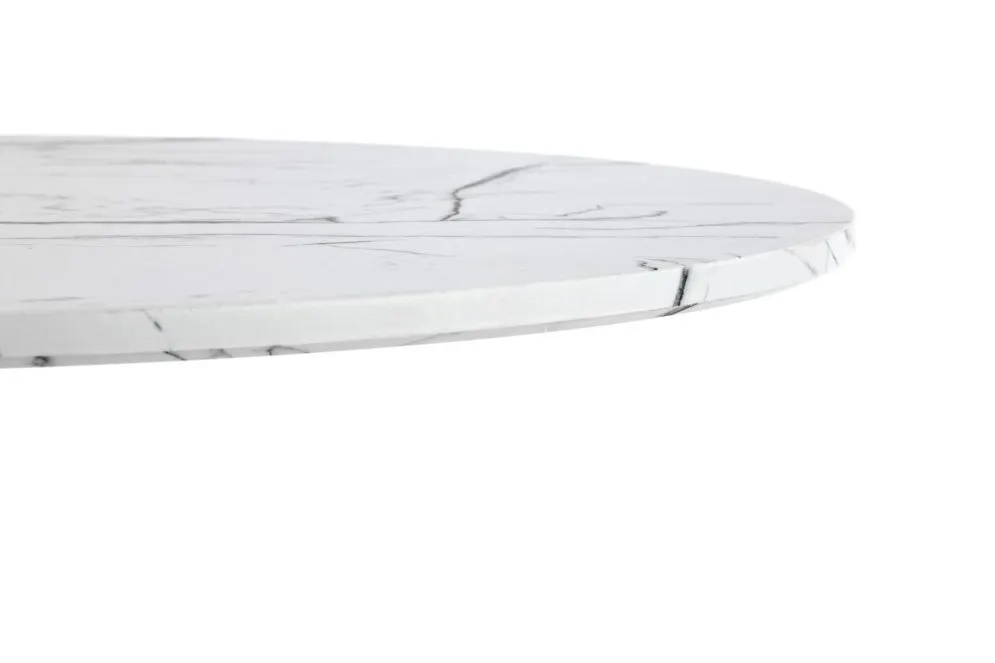 Stół okrągły DENVER 80x80 biały marmur na jednej nodze | MIRAT. styl GLAMOUR