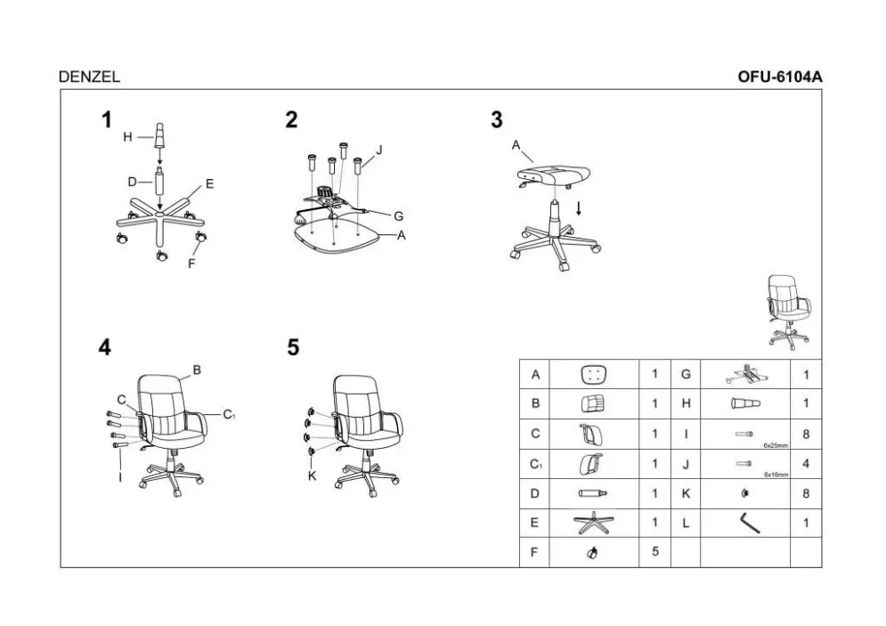 Fotel biurowy DENZEL czarny tapicerowany ekoskórą | MIRAT.