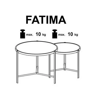 Zestaw 2 stolików FATIMA biały marmur/czarny w stylu loftowym I sklep meblowy MIRAT. styl GLAMOUR, LOFT