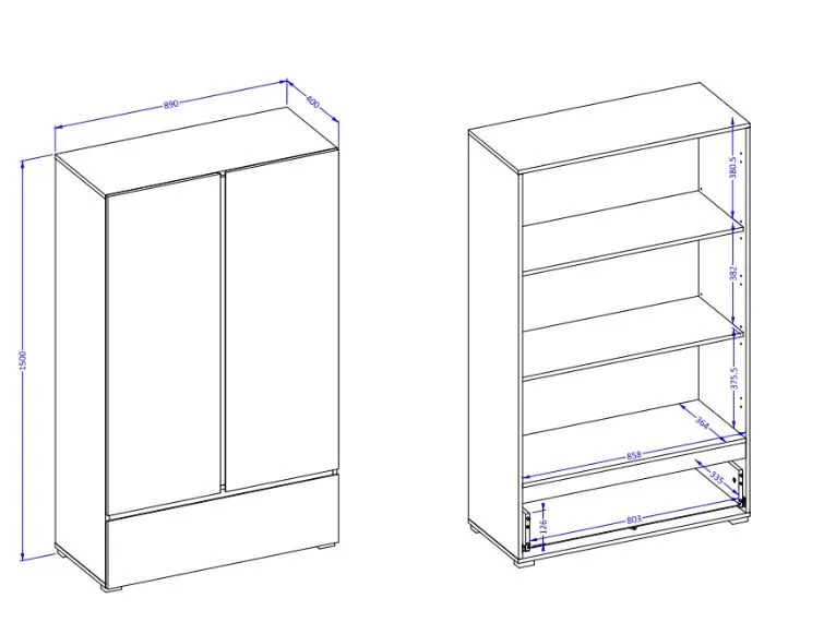 Komoda wysoka CROSS 2D1S 89cm biała/czarna z szufladą I sklep meblowy MIRAT. styl SKANDYNAWSKI kolekcja CROSS