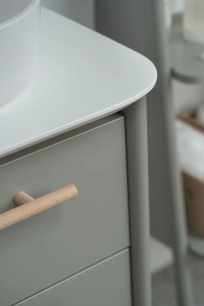 Stojąca szafka pod umywalkę DUKLA 80 cm szara półmat w stylu vintage | MIRAT  kolekcja DUKLA