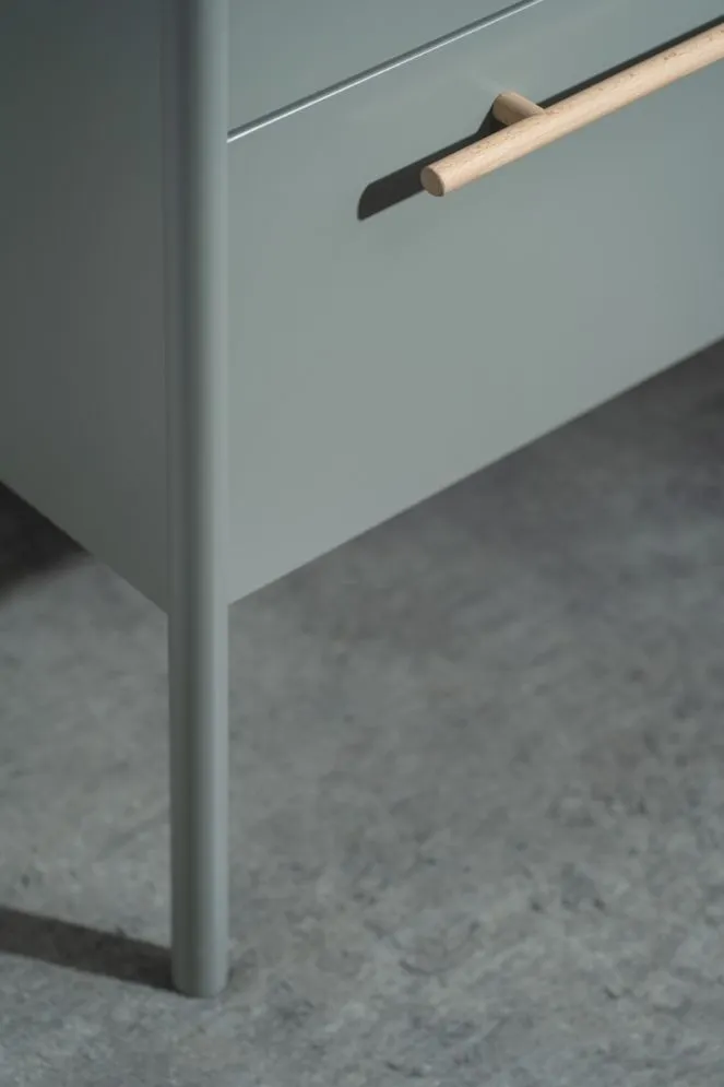 Stojąca szafka pod umywalkę DUKLA 80 cm szara półmat w stylu vintage | MIRAT  kolekcja DUKLA