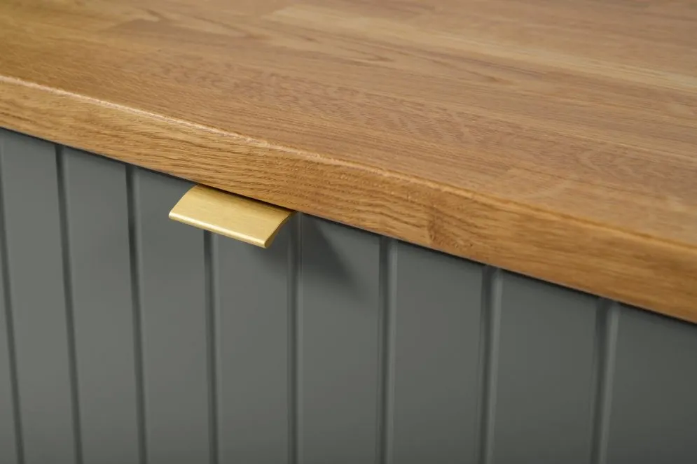 Szafka pod umywalkę HARMO 80 cm szaro-zielona półmat z cichym domykiem | MIRAT  kolekcja HARMO