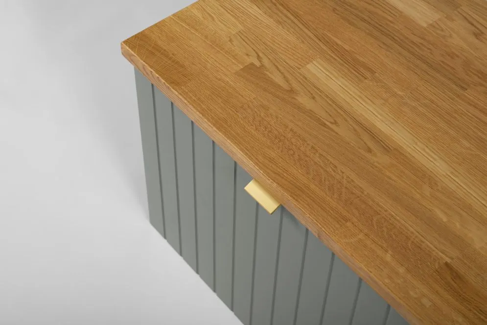 Szafka pod umywalkę HARMO 80 cm szaro-zielona półmat z cichym domykiem | MIRAT  kolekcja HARMO