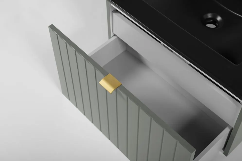 Szafka pod umywalkę HARMO 60 cm szaro-zielona półmat z szufladami | MIRAT  kolekcja HARMO