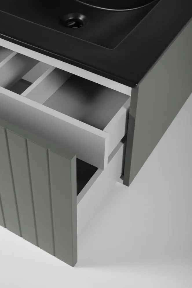 Szafka pod umywalkę HARMO 80 cm szaro-zielona półmat z cichym domykiem | MIRAT  kolekcja HARMO