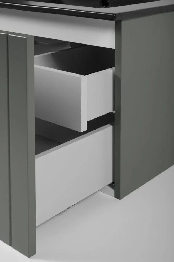 Szafka pod umywalkę HARMO 80 cm szaro-zielona półmat z cichym domykiem | MIRAT  kolekcja HARMO