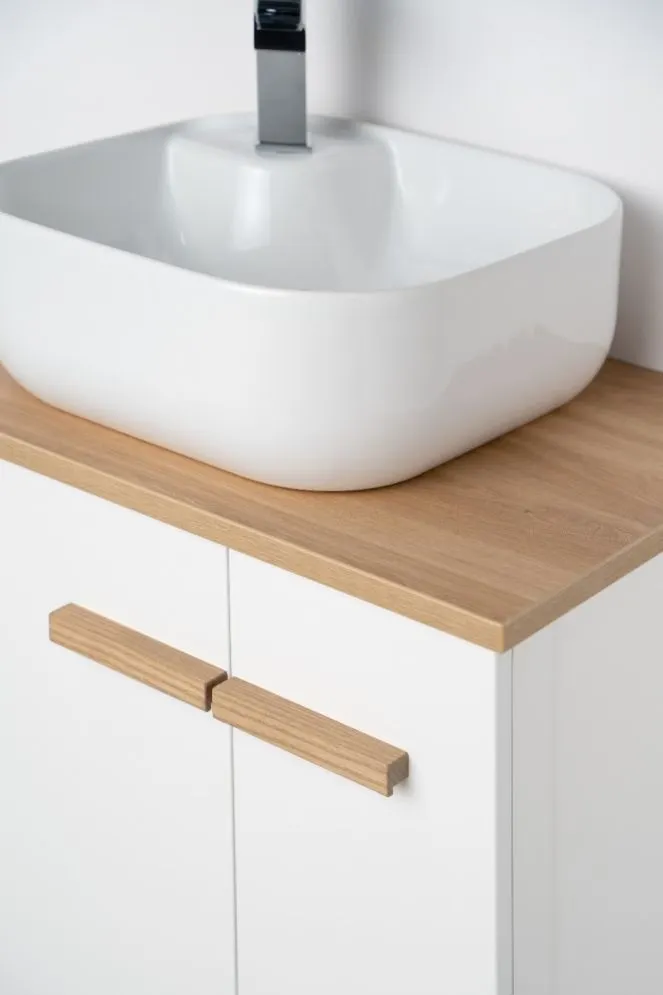 Blat łazienkowy do szafki podumywalkowej L-WOOD 61 cm dąb castello | MIRAT