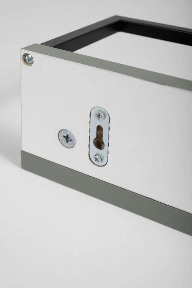 Półka łazienkowa z wieszakiem na ręcznik LOV 40 cm szaro-zielona półmat | MIRAT kolekcja LOV