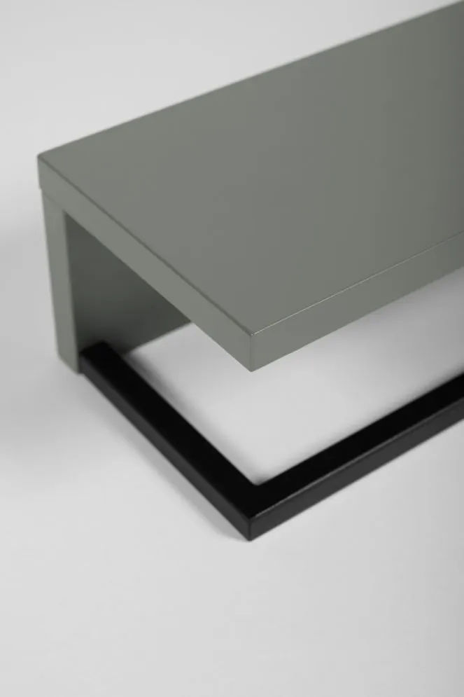 Półka łazienkowa z wieszakiem na ręcznik LOV 40 cm szaro-zielona półmat | MIRAT kolekcja LOV