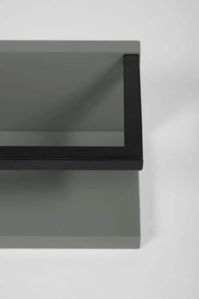 Półka łazienkowa z wieszakiem na ręcznik LOV 40 cm szaro-zielona półmat | MIRAT kolekcja LOV