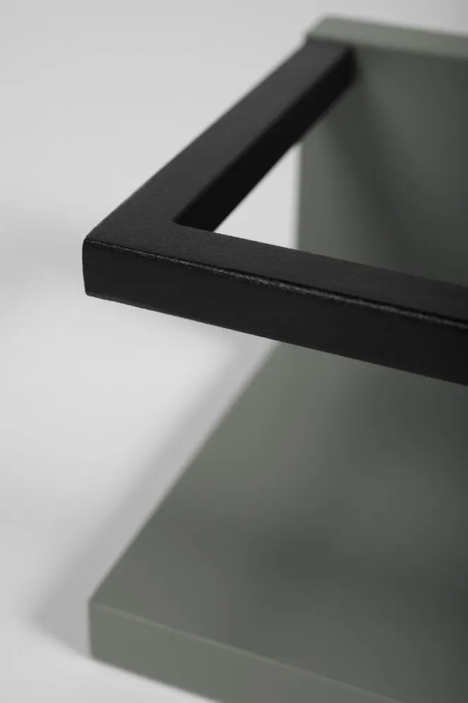 Półka łazienkowa z wieszakiem na ręcznik LOV 40 cm szaro-zielona półmat | MIRAT kolekcja LOV