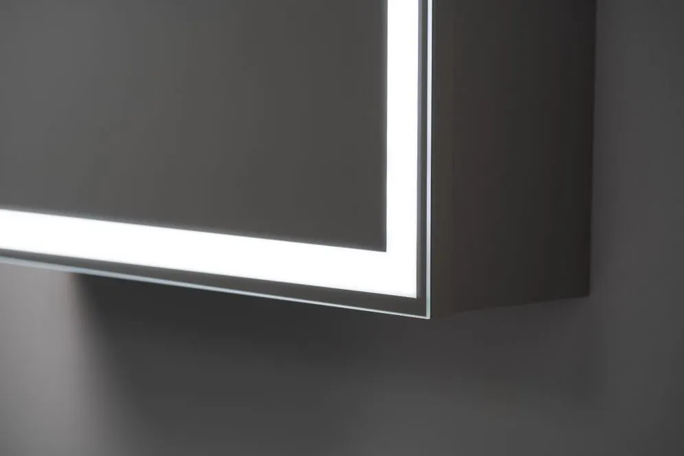 Szafka lustrzana NEO 52 cm czarna mat z oświetleniem LED na dotyk| MIRAT  kolekcja NEO