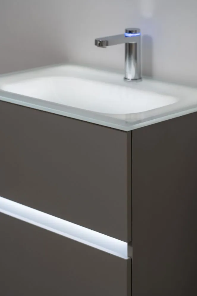 Szafka pod umywalkę NEO 60 cm czarna mat z oświetleniem LED i czujnikiem ruchu | MIRAT  kolekcja NEO