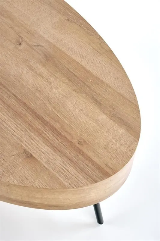 Stolik kawowy CAROLINA 120x60 dąb/czarna do salonu w stylu industrialnym | MIRAT. styl LOFT