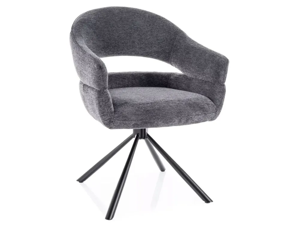 Krzesło do jadalni BORGO Raven z funkcją obrotu ciemnoszare | MIRAT styl LOFT