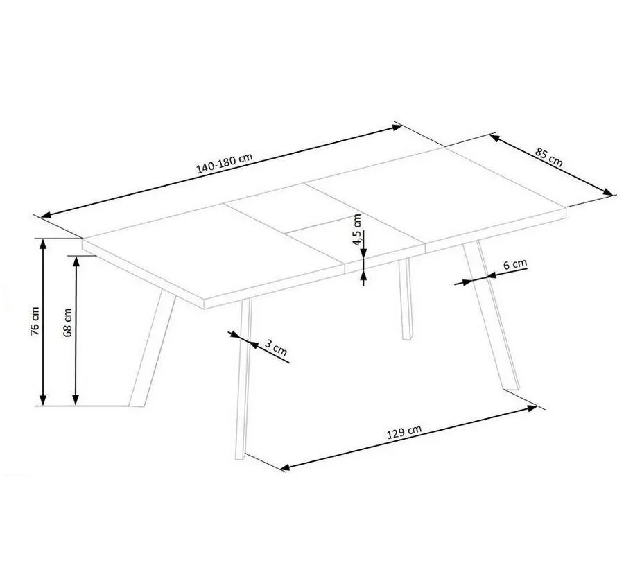 Stół BERLIN rozkładany do jadalni I sklep meblowy MIRAT. styl LOFT