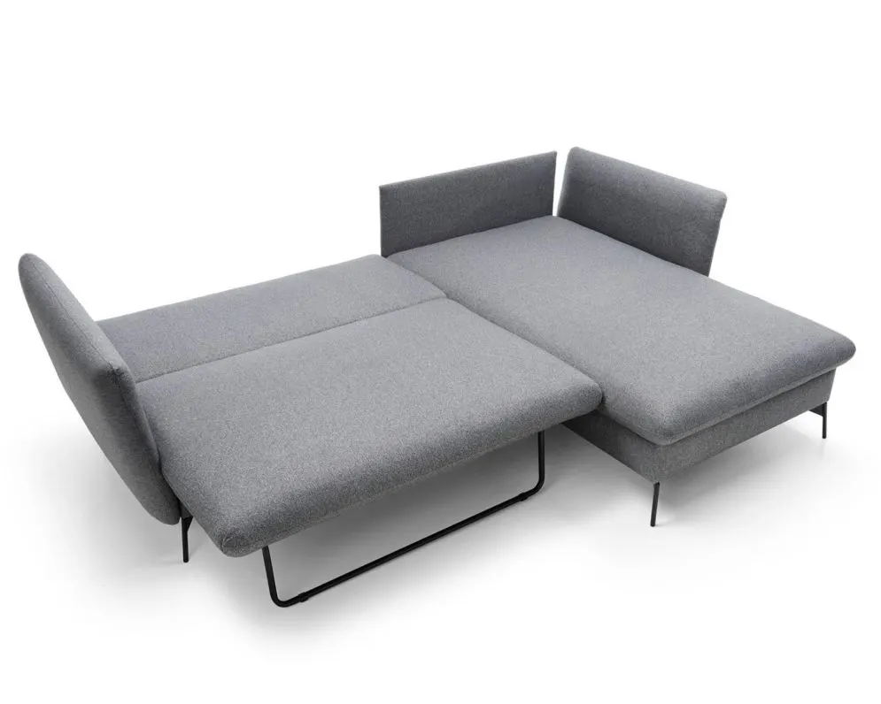 Narożnik z funkcją spania LINDA ciemny szary prawy rozkładany I sklep meblowy MIRAT.