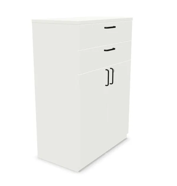 Komoda biurowa EASY SPACE CABINET HDE 2D2S 80cm biała zamykana I sklep meblowy MIRAT.