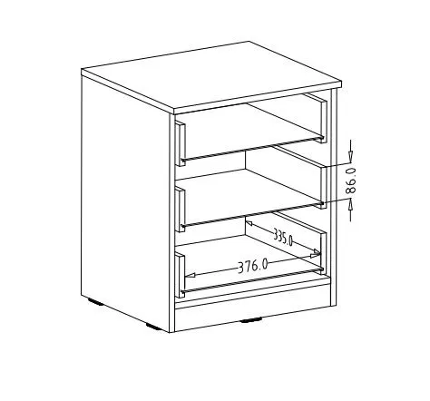 Szafka nocna GALAXY 3S dąb monastery/czarna w stylu loftowym I sklep meblowy MIRAT. styl LOFT kolekcja GALAXY HELVETIA