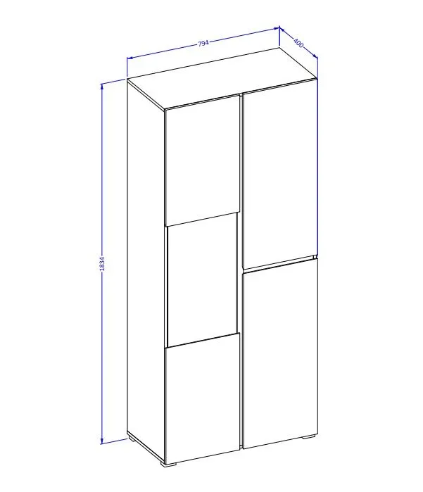 Witryna wysoka CROSS 3D 80cm zielona/czarna przeszklona I sklep meblowy MIRAT.  kolekcja HV-CROSS