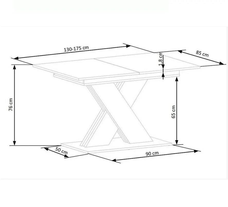 Nowoczesny stół rozkładany XARELTO 130(175)x85 kaszmirowy/dąb cremona I sklep meblowy MIRAT. styl GLAMOUR