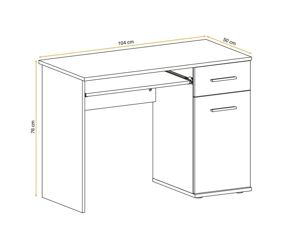 Biurko DINO dąb sonoma/biały do pokoju nastolatka | MIRAT. kolekcja DINO