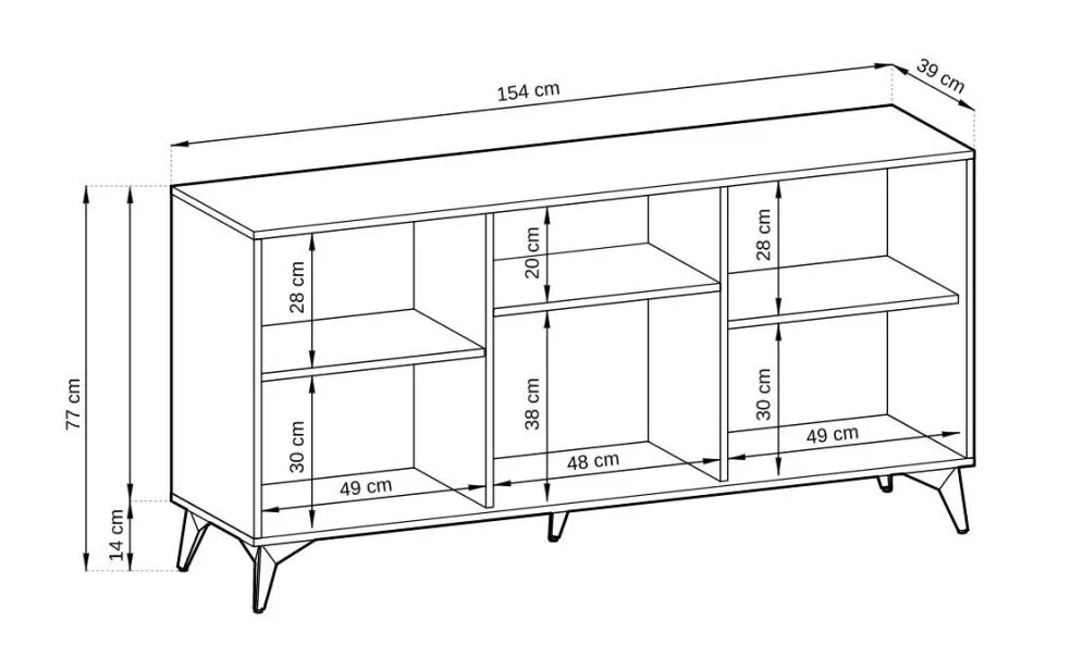 Komoda GALAXY 3D 154 cm czarna/dąb evoke I sklep meblowy MIRAT. styl LOFT kolekcja GALAXY PIASKI