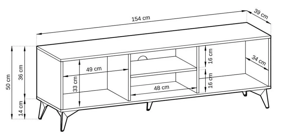 Szafka RTV GALAXY 154 stojąca czarna/dąb evoke I sklep meblowy MIRAT. styl LOFT kolekcja GALAXY PIASKI