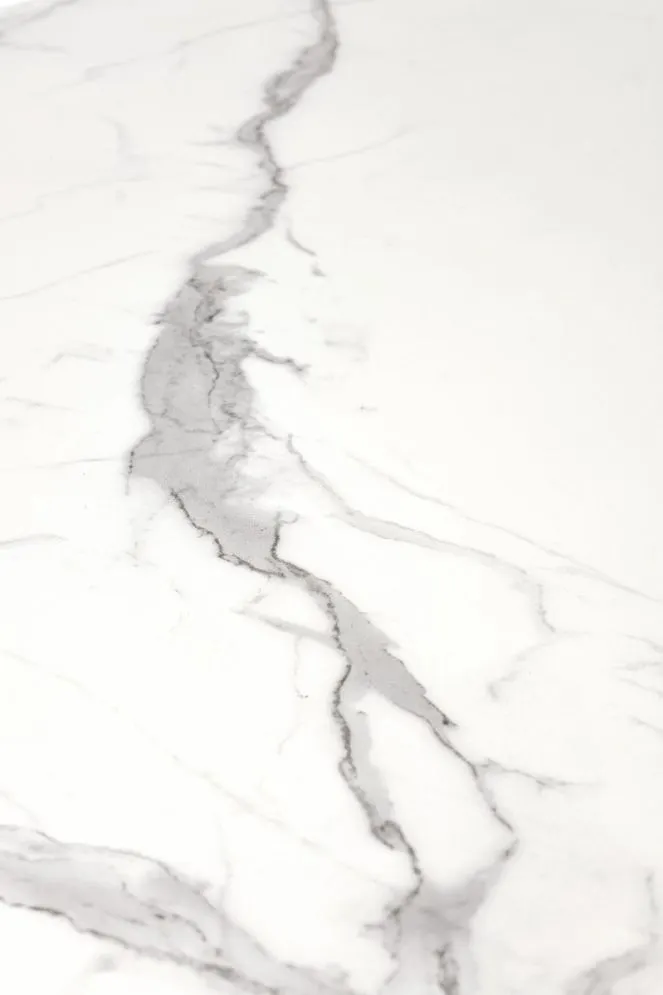 Stół rozkładany DIESEL 160(200)x90 biały marmur/czarny do jadalni | MIRAT. w stylu LOFT kolekcja