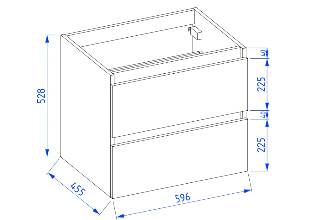 Komoda łazienkowa ARCO 60 cm biała połysk z szufladami cichy domyk| MIRAT  kolekcja ARCO