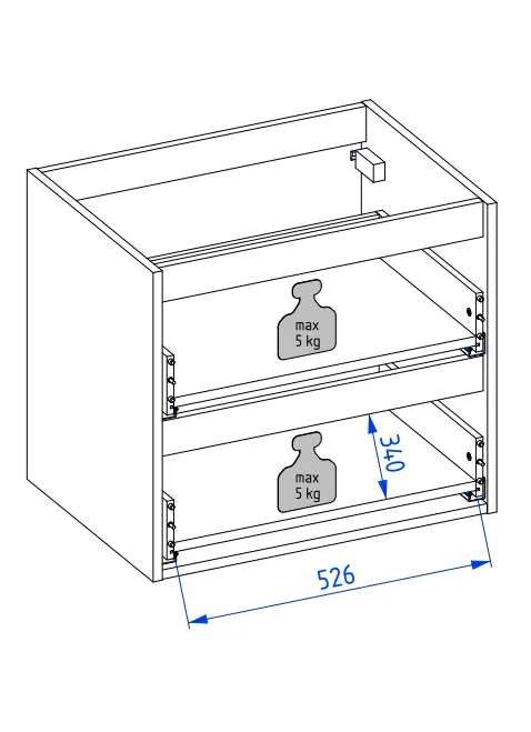 Komoda łazienkowa ARCO 60 cm biała połysk z szufladami cichy domyk| MIRAT  kolekcja ARCO