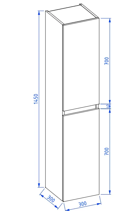 Szafka łazienkowa wysoka ARCO 30 cm grafitowa z cichym domykiem | MIRAT  kolekcja ARCO