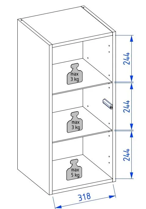 Szafka łazienkowa niska CHIC 35 cm czarna półmat ze złotą siatką| MIRAT  kolekcja CHIC