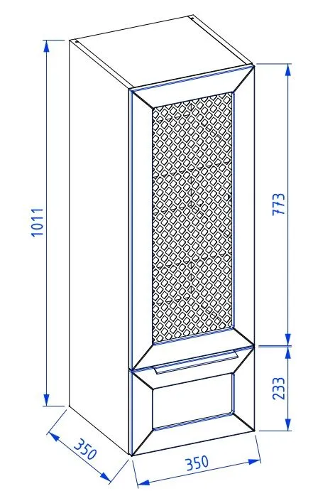 Szafka łazienkowa niska CHIC 35 cm biała półmat z półkami i szufladą| MIRAT  kolekcja CHIC
