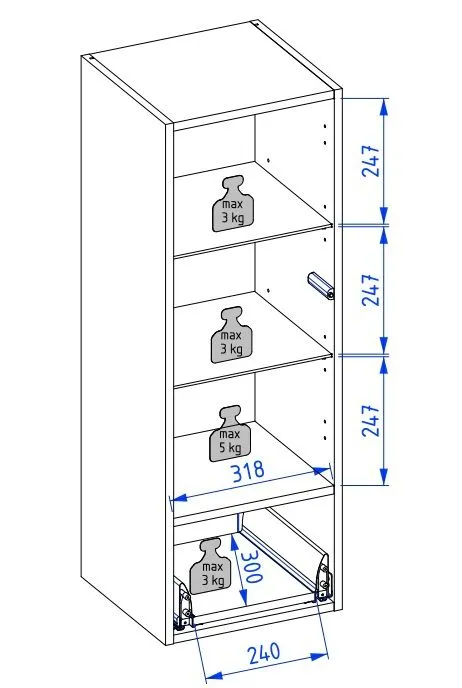 Szafka łazienkowa niska CHIC 35 cm biała półmat z półkami i szufladą| MIRAT  kolekcja CHIC