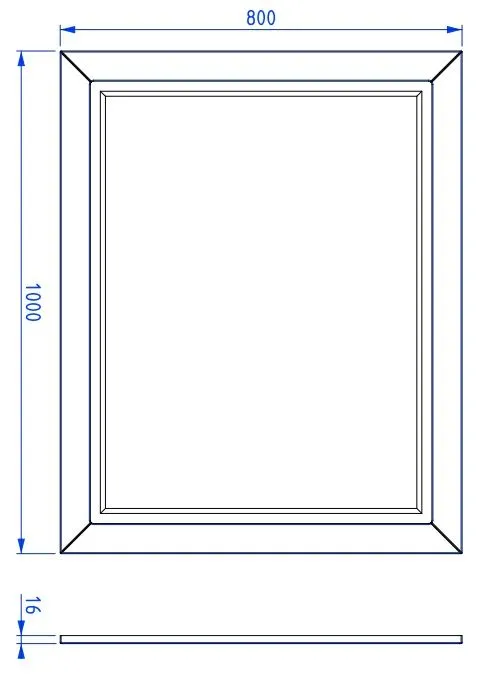 Lustro łazienkowe CHIC 100x80 cm w białej ramie ze złotym detalem | MIRAT kolekcja CHIC