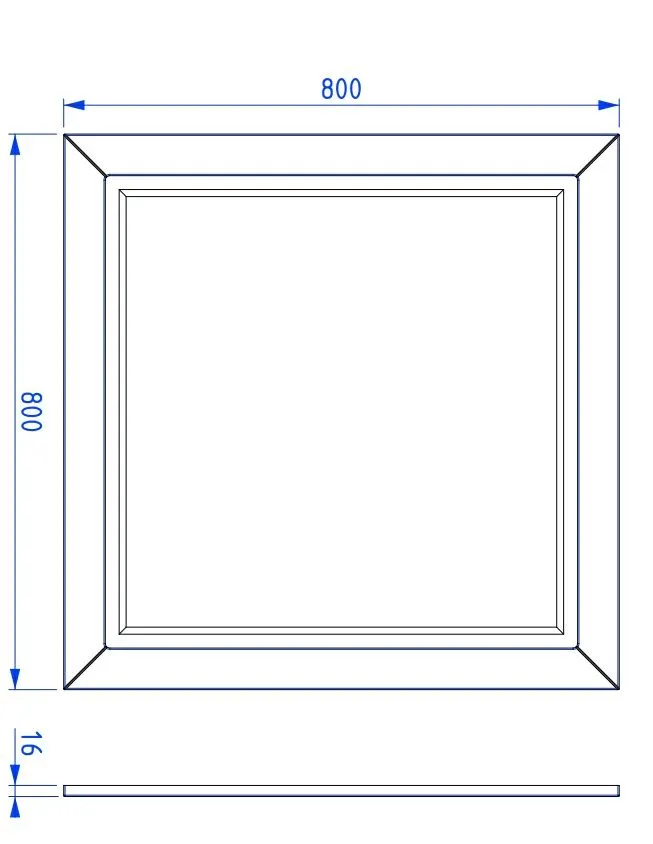 Lustro łazienkowe CHIC 80x80 cm w białej ramie ze złotym detalem | MIRAT kolekcja CHIC