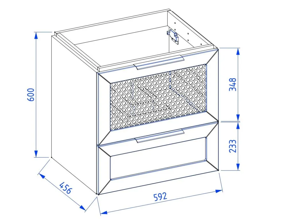 Ażurowa szafka pod umywalkę CHIC 60 cm czarna półmat ze złotymi dodatkami | MIRAT